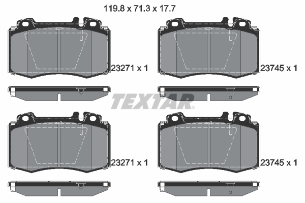 TEXTAR 2374502 Fren Balatasi On Mercedes Amg W203 S203 C209 C219 W211 W220