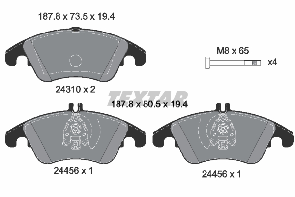 TEXTAR 2431001 Fren Balatasi On Mercedes W204 S204 C204 C218 W212 C207