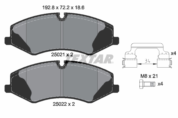 TEXTAR 2502101 Fren Balatasi On Land Rover Defender L663 L319 L462 Range Rover L322 L405 L320 L494 L560