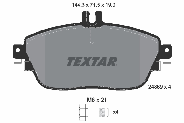 TEXTAR 2486901 Fren Balatasi On Mercedes W176 W246 C117 X117 X156