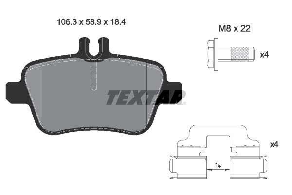 TEXTAR 2484801 Fren Balatasi Arka Mercedes W176 W246 C117 X156 R172