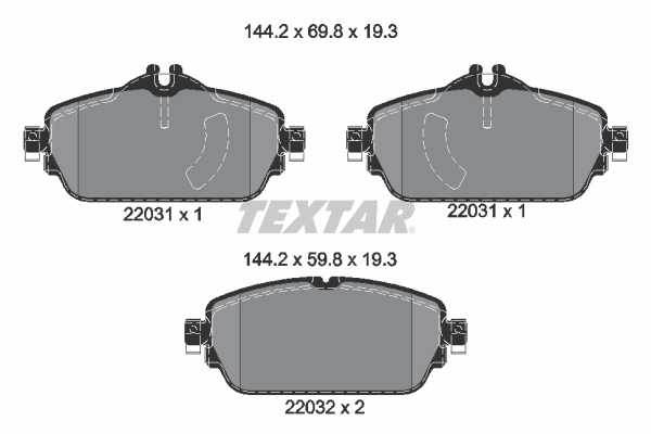 TEXTAR 2203101 Fren Balatasi On Mercedes W205 S205 C205 A205 W213 S213 A238