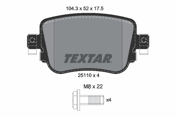 TEXTAR 2511003 Arka Balata Caddy-Golf6-Jetta-A3-Octavia-Superb 10 >