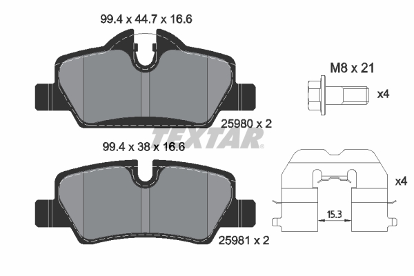 BRE-P 06 090 Fren Balatasi Arka F55/F56/F57