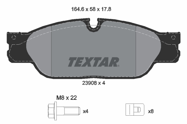 TEXTAR 2390801 Fren Balatasi On Jaguar S-Type Ii X200 Xj X350 X358
