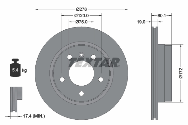 AYD-50313 Arka Fren Diski Bmw 3seri E36 95-98/E46 95-05 (276x19x5dl) Havali Ad.