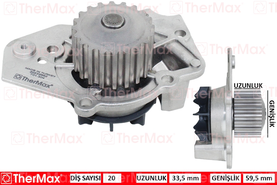 THERMAX T01.304 Devirdaim Peugeot P205 83>97 P305 82>88 P306 94>01 P309 89>93 P405 88>95 J5 90>94 Citroen Zx-Xantia- C25-C15-Bx 1.7-1.8-1.9d-Td
