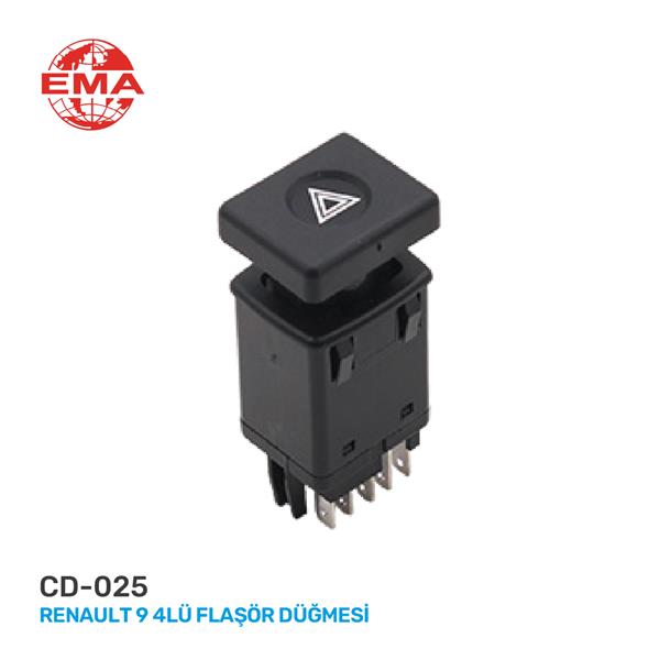 EMA CD-025 Dörtlü Flaşör Anahtari Renault R9 9 Fişli