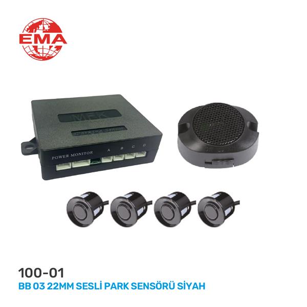EMA 100-01 Park Sensörü Siyah Bb03 22mm Sesli
