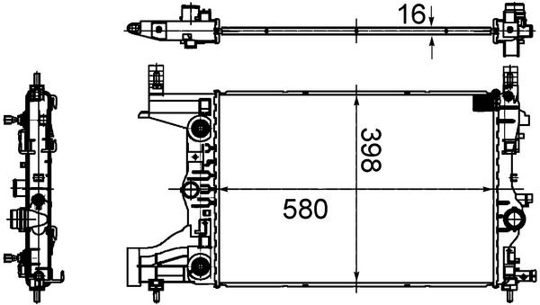 MAHLE CR2122000S Radyatör Mekanik Astra J-Zafira Tourer C-Cruze 1.4-1.6 Al/Pl/Brz 580x398x16