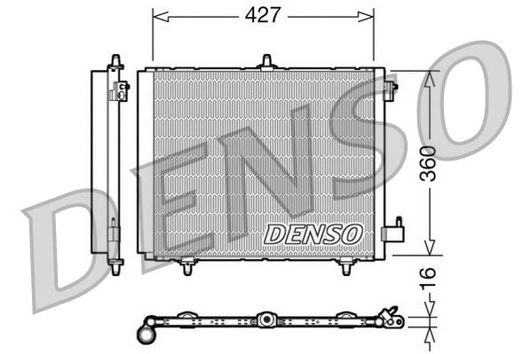 DENSO DCN21009 Kondenser P207-P208-P1007-P2008 05 >-C2-C3-C3 Ii 03>Ds 3 14> 1.4 1.6hdi Kurutucu İle Al/Al 420x371x1 6