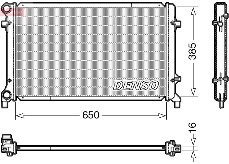 DENSO DRM02014 Radyatör Golf V-Caddy Iii-Jetta Iii-Passat-Touran-A3-Leon-Octavia Ac Klimasiz Mek Otom 650x396x25