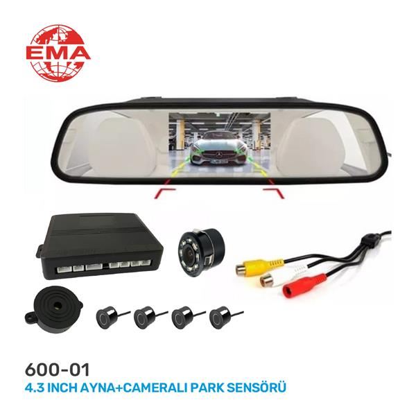 EMA 600-01 Park Sensörü 4.3 Inch Ayna Kamerali