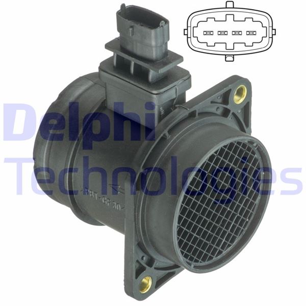DELPHI AF10403-12B1 Hava Kütle Ölçer Debimetre Fiat Doblo 05> Grande Punto 05>10 Linea 07> Bravo Ii 07>14 Alfa Romeo Mito 09> 147 05>10 1.3jtd 1.9jtd