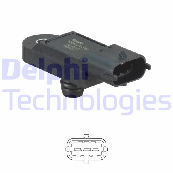 DELPHI PS10210 Basinç Kaptörü Map Sensörü Renault Clio Iv 12> Captur 13> Megane Iii 09> Kangoo Ii 08> 1.5dci K9k Master Iii 10> 2.3dci Laguna Iii 07>14 Trafic Ii 06> 2.0dci
