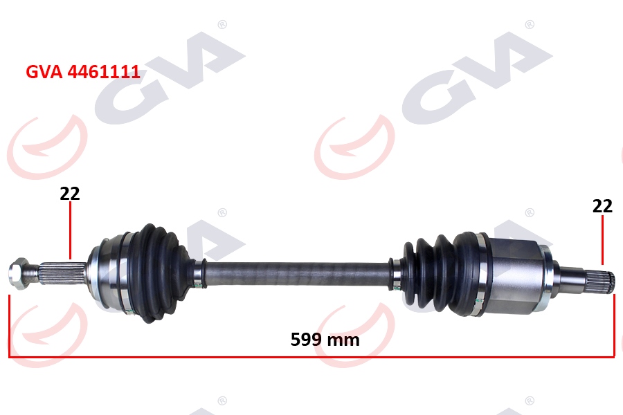 GVA 4461111 Komple Aks Sol Skoda Favorit 1.3 89-94 599.5mm