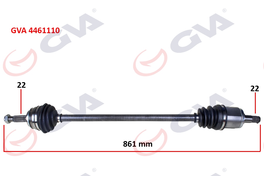 GVA 4461110 Komple Aks Sağ Skoda Favorit 1.3 89-94 865mm