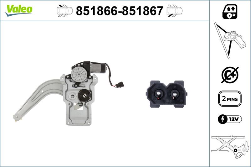 VALEO 851866 Cam Mekanizmasi Arka Sol Bmw 3 Serisi E36 90>01 Cam Mekanizmasi Binek