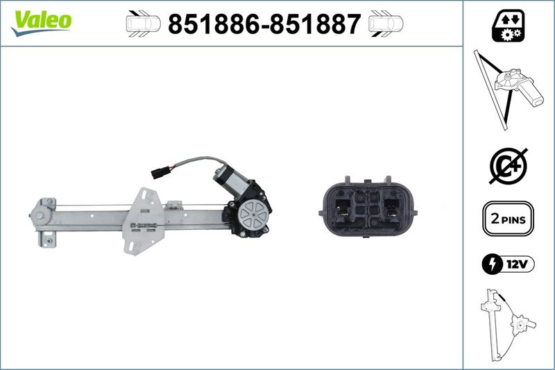 VALEO 851886 Cam Mekanizmasi Arka Sol Honda Cr-V 07>11 Cam Mekanizmasi Binek
