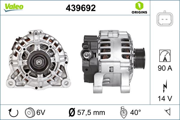 SPG-ALT1033 Alternator 12v 80a 6pk (Alt885) Partner Bipper 206 307 / Berlingo Nemo C5 Xsara (Benzinli Araclar Icin)