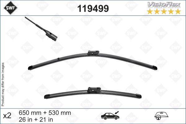 VALEO 119499 Swf Visioflex Flat Blade X2 650 530 Mm Cayenne Iii 17>Vw Touareg 18> Swf Muz Tipi Silecek Binek