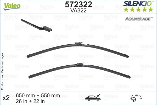 VAL 119122 Silecek Süpürgesi Ön Takim 650 / 550 Mm R231 Sl-Serisi