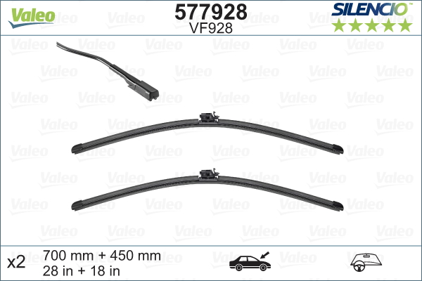 VAL-577928 Silecek Supurgesi Mercedes On Tk. (700mm / 450mm) V-Class W447 14/ Vito W447 14/