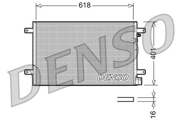 DENSO DCN02006 Condenser. Air Conditioning Audi A4 8e. B6 00-04