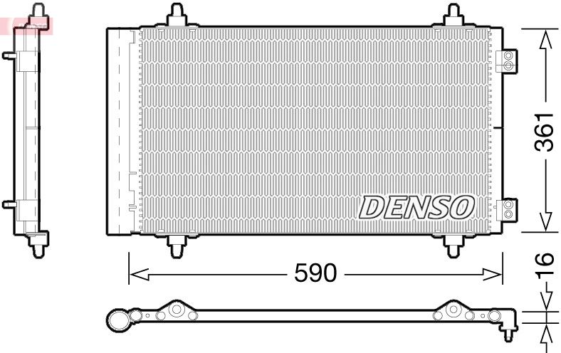 DENSO DCN21018 Klima Radyatörü Kondenseri Peugeot Expert 07> P807 06> Citroen Jumpy 07> C8 06> Toyota Proace 13> 590x361x12