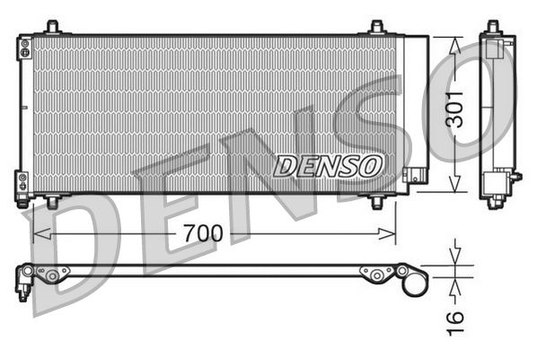 DENSO DCN21027 Klima Radyatörü Kondansatörü Peugeot P407 05>10 P607 04>11 Citroen C5 Iii 08>11 C6 06>12 2.2-2.7 H Di
