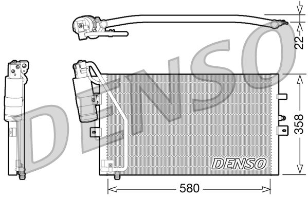 DENSO DCN25003 Condenser. Air Conditioning Saab 9-5 97-09