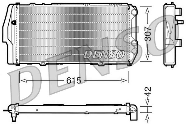 DENSO DRM02003 Radiator. Engine Cooling Audi 100 43. C2 76-83