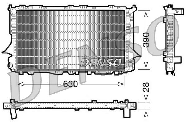 DENSO DRM02006 Radiator. Engine Cooling Audi 100 4a. C4 90-94