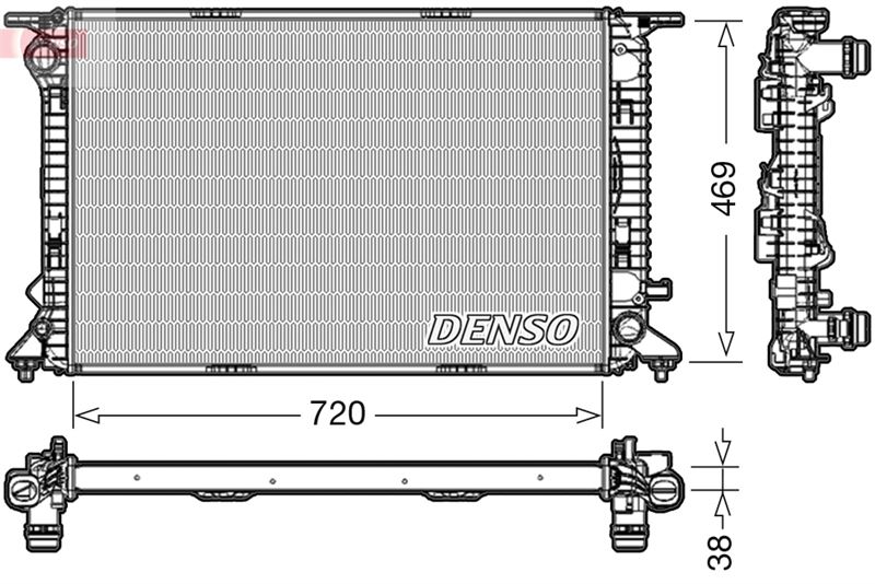 DENSO DRM02024 Radiator. Engine Cooling Audi A4 8k. B8 07-15