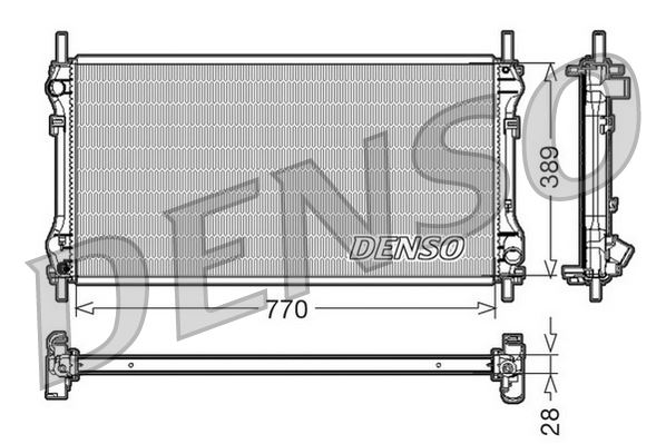DENSO DRM10104 Su Radyatörü Ford Transit 01> 2.0 Tdci Önden Çeker Klimasiz