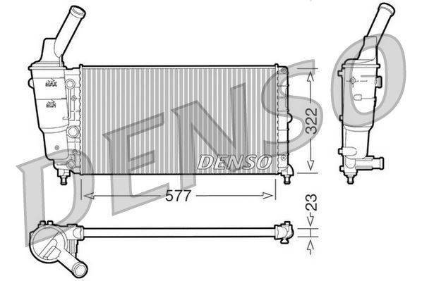 DENSO DRM13006 Radiator. Engine Cooling Lancia Y 95-03