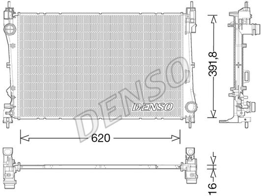 DENSO DRM13017 Radiator. Engine Cooling Alfa Romeo Mito 08-