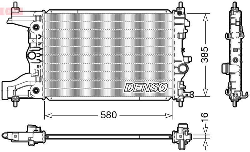DENSO DRM20005 Radyatör Astra J 09>1.6 Cruze 09>1.6-1.8 Oto Ac Klimasiz 580x382x18