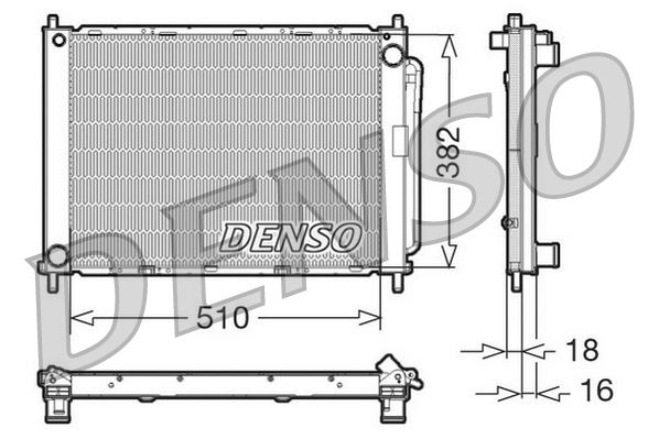 DENSO DRM23100 Motor Su Radyatörü Renault Clio Iii 05> Modus 04> 1.2 1.5dci 509x38x382