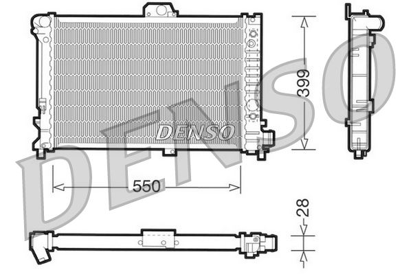 DENSO DRM25007 Radiator. Engine Cooling Saab 9000 84-98