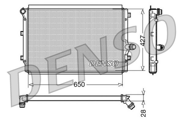 DEN-DRM32017 Su Radyatoru (Vw Caddy 11-  Golf 04-14  Passat 05-14  Audi A3 03-12  Seat Leon 06-13)