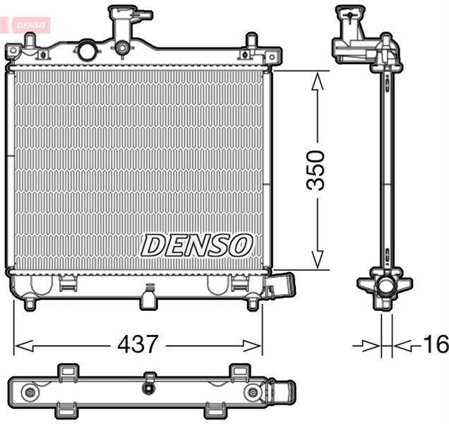 KLR-341975 Su Radyatoru (Hyundai  I10 1.0-1.2 08-/  Manuel  437×355x18)