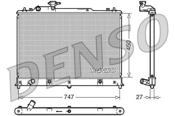 DEN-DRM44025 Su Radyatoru Mazda Cx-7 09-13
