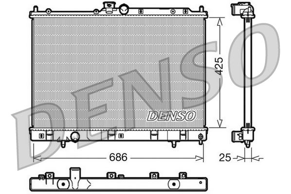 16-3017B-26 Su Radyatoru Brazing Kalinlik 26mm Mitsubishi Outlander 2.0i A-T 2003-2007