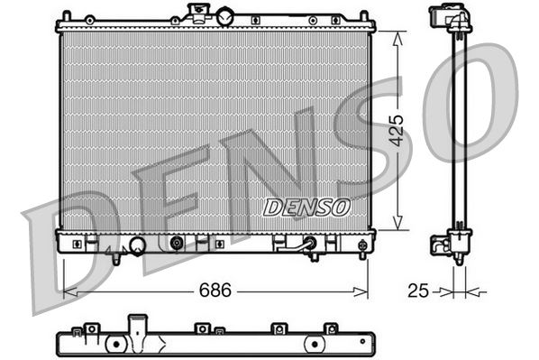 DENSO DRM45030 Radiator. Engine Cooling Mitsubishi Outlander I 03-06