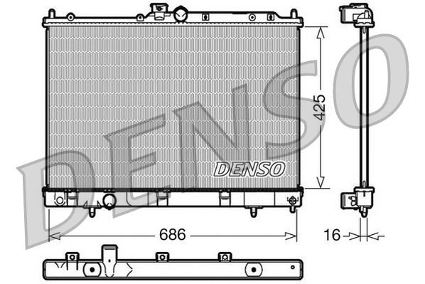 DENSO DRM45031 Radiator. Engine Cooling Mitsubishi Outlander I 03-06