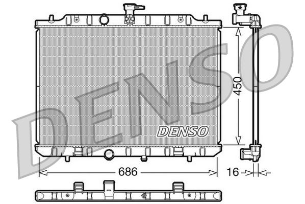 DENSO DRM46009 Radiator. Engine Cooling Nissan X-Trail T31 07-13