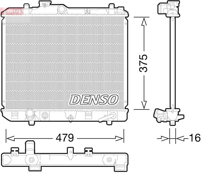 DEN-DRM47028 Su Radyatoru Suzuki Splash 1.2 Vvt 08-  479×375x16