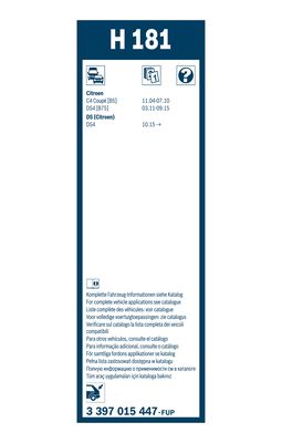 HELLUX HLW.2458 Silecek Kolu Arka Komple C4 Ds4