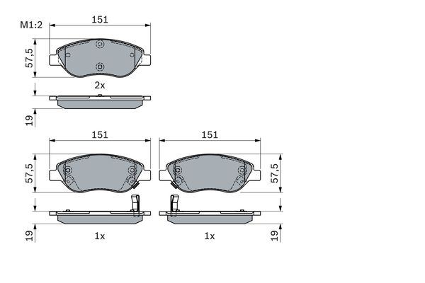 BOSCH 0986424042 Disk Balata Fiat Tipo 1.4 T-Jet Hatchback; Tipo 1.4 T-Jet Lpg; Tipo 1.4 T-Jet Lpg Hatchback; Tipo 1.